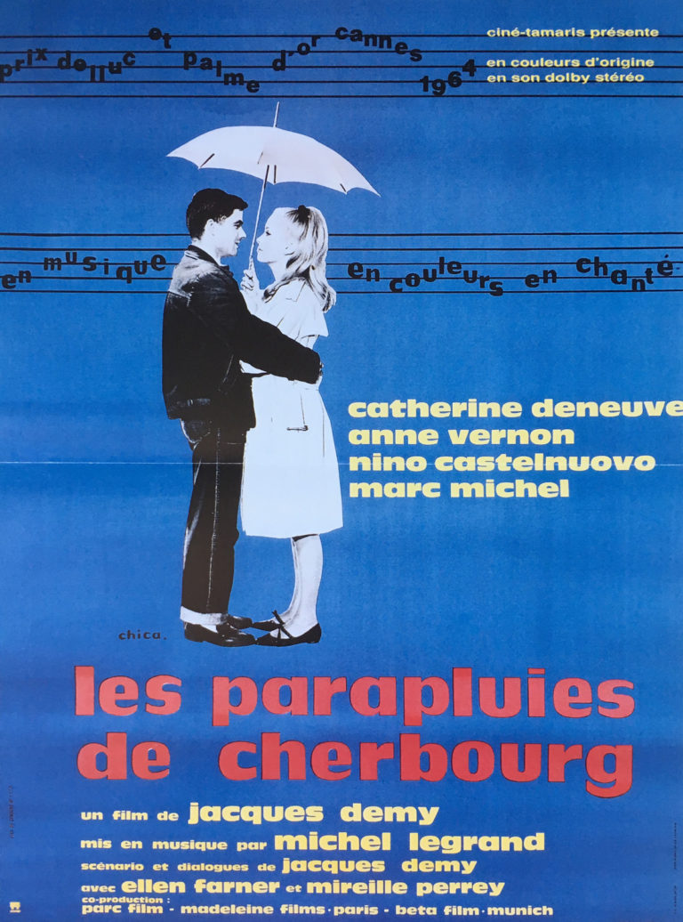 LES PARAPLUIES DE CHERBOURG Affiche de cinéma originale ressortie Approximativement 40X60 L